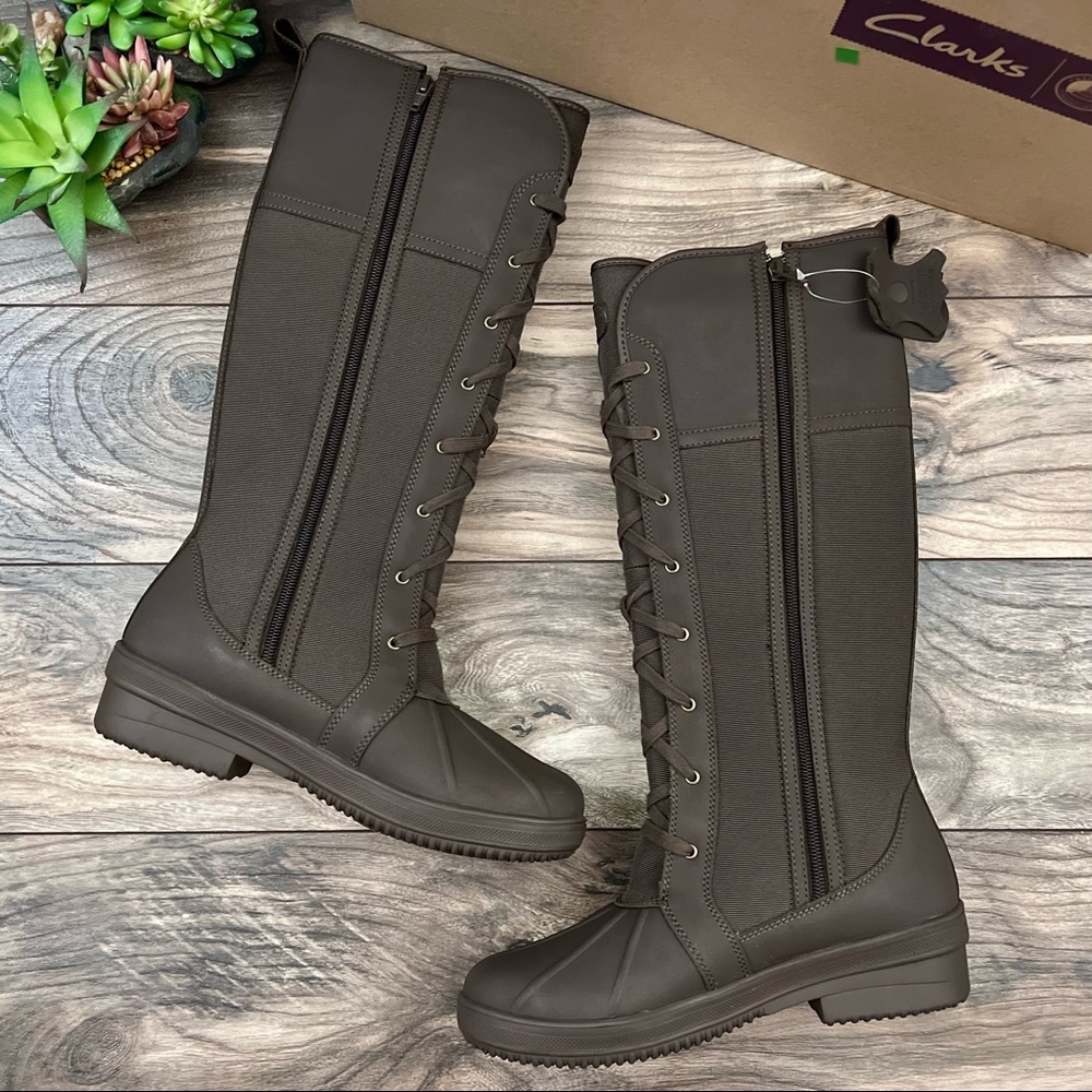 NIB Clarks Carima Pluma Waterproof Snow Winter Knee High Boot - Picture 3 of 14